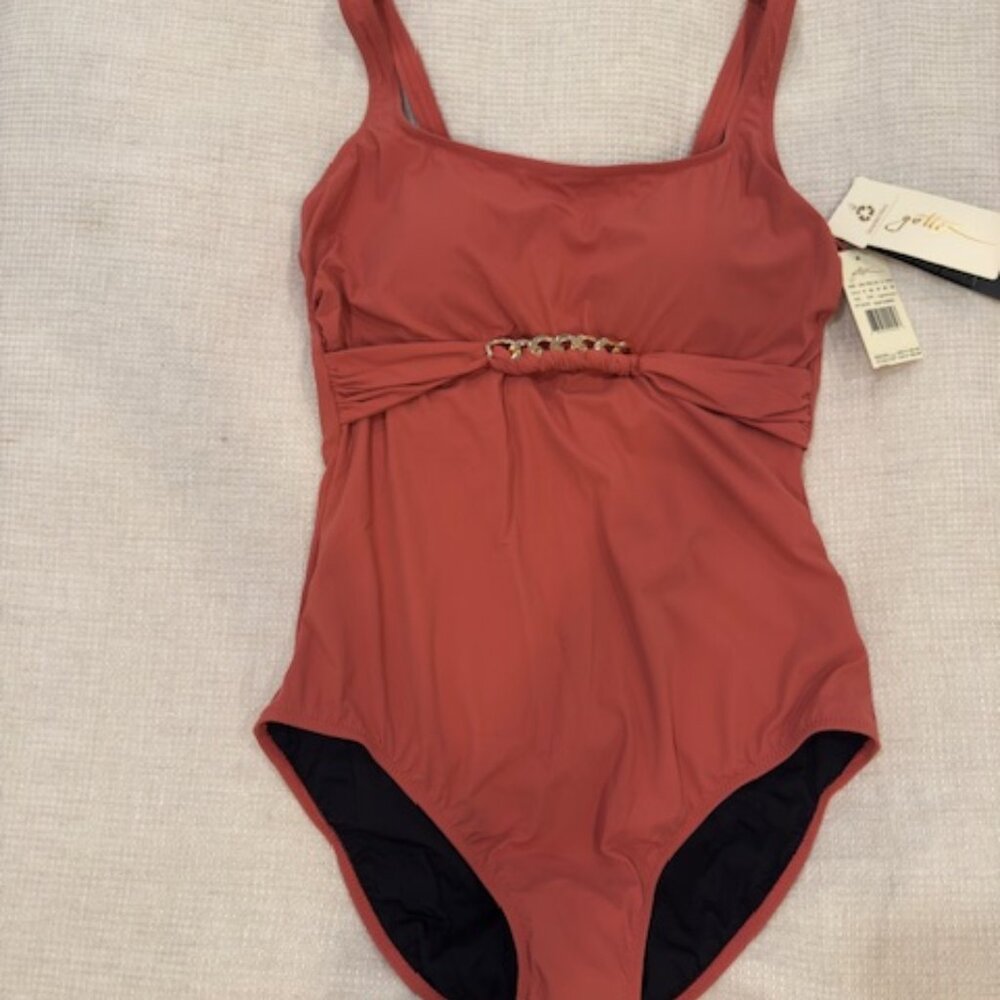 NWT Profile by Gottex Unchain My Heart V-Neck One-Piece Size 10 - Picture 2 of 10